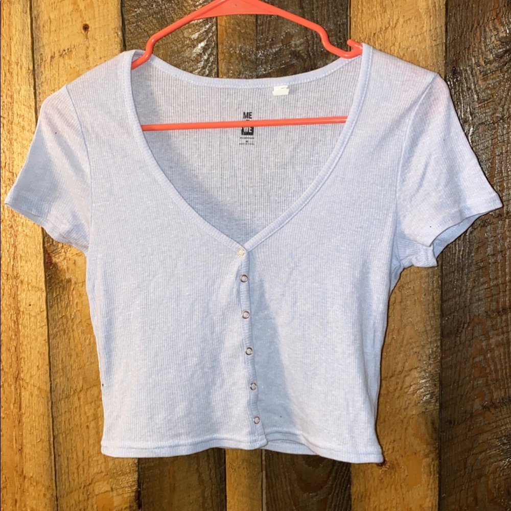 Light blue crop top